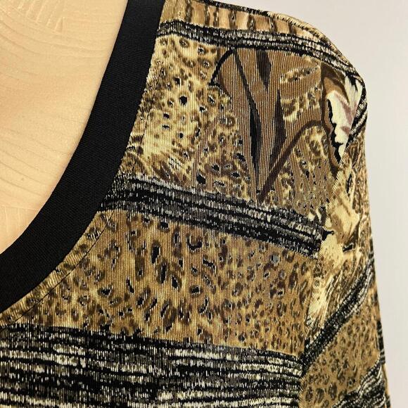 Joseph Ribkoff Animal Print Blouse - Black and Gold - Picture 8 of 12